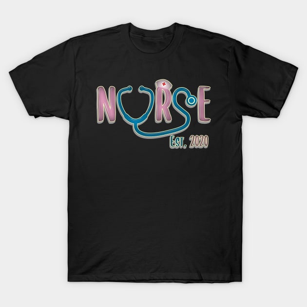 Nurse Est. 2020 - Registered Nurse Graduation Nursing Degree Gift T-Shirt by ScottsRed